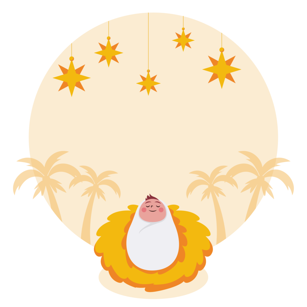 Neugeborenes, schutzbedürftiges Baby einer ungeplant schwanger gewordenen Frau, das Christkind oder Jesuskind